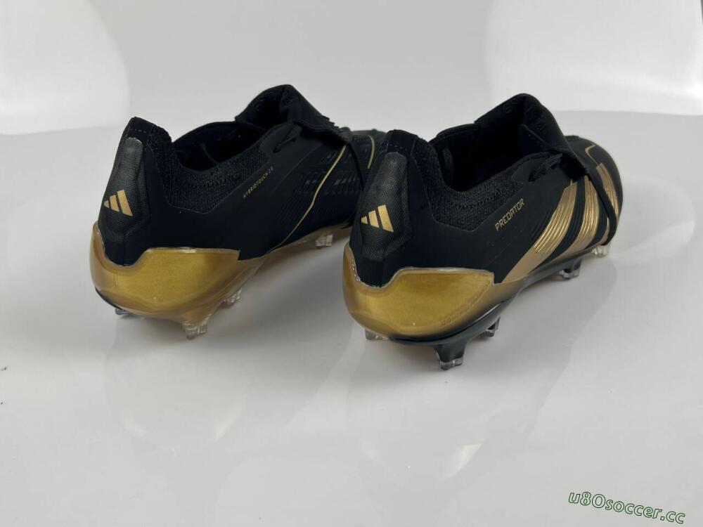 Men's Adidas Predator Elite Tongue FG Firm Ground Low-Tops Football Boots - Black/Gold