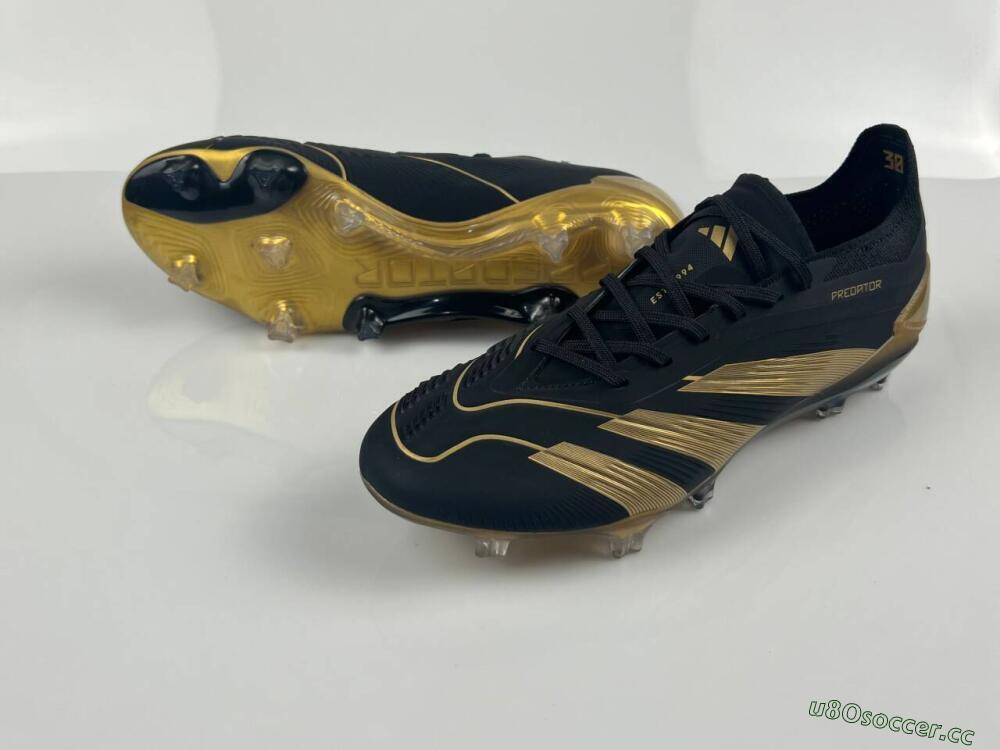 Men's Adidas Predator Elite Accuracy FG Firm Ground Low-Tops Football Boots - Black/Gold