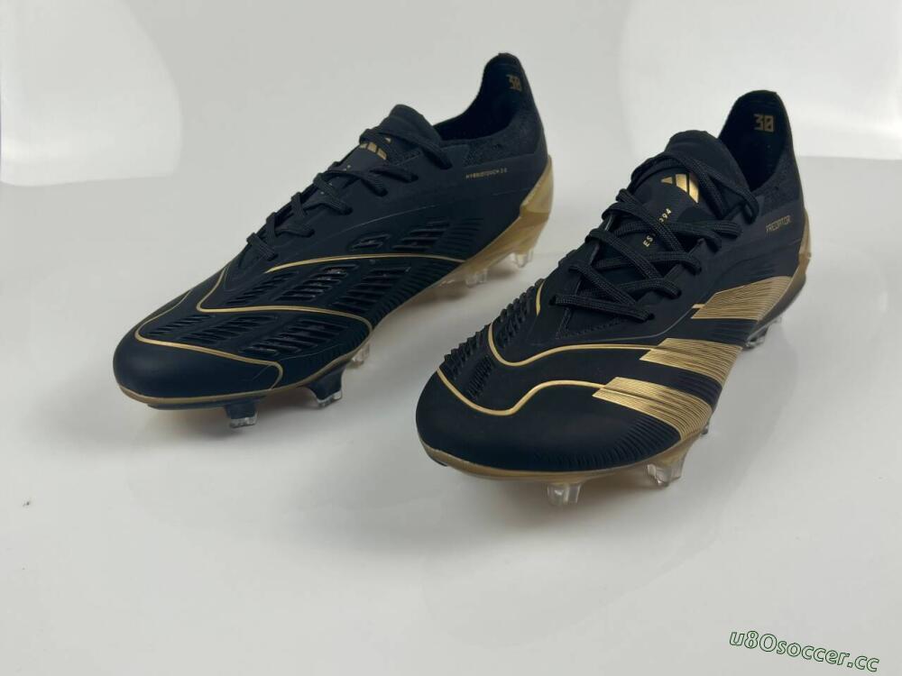 Men's Adidas Predator Elite Accuracy FG Firm Ground Low-Tops Football Boots - Black/Gold