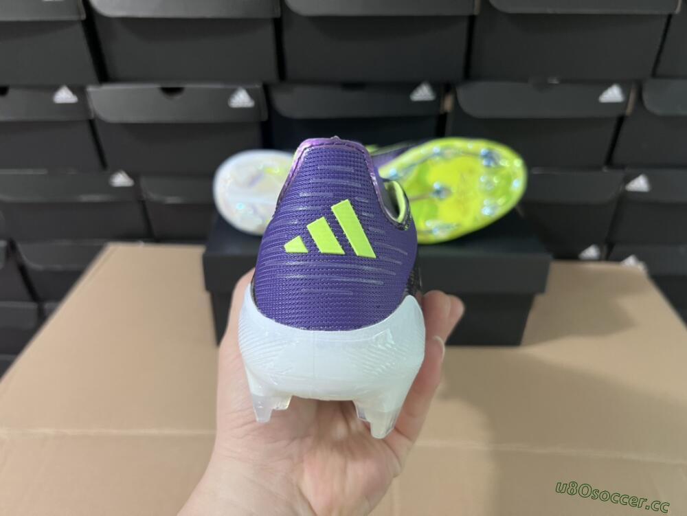 Men's Adidas F50 Adizero FG Firm Ground Low-Tops Football Boots - Purple/Yellow/White