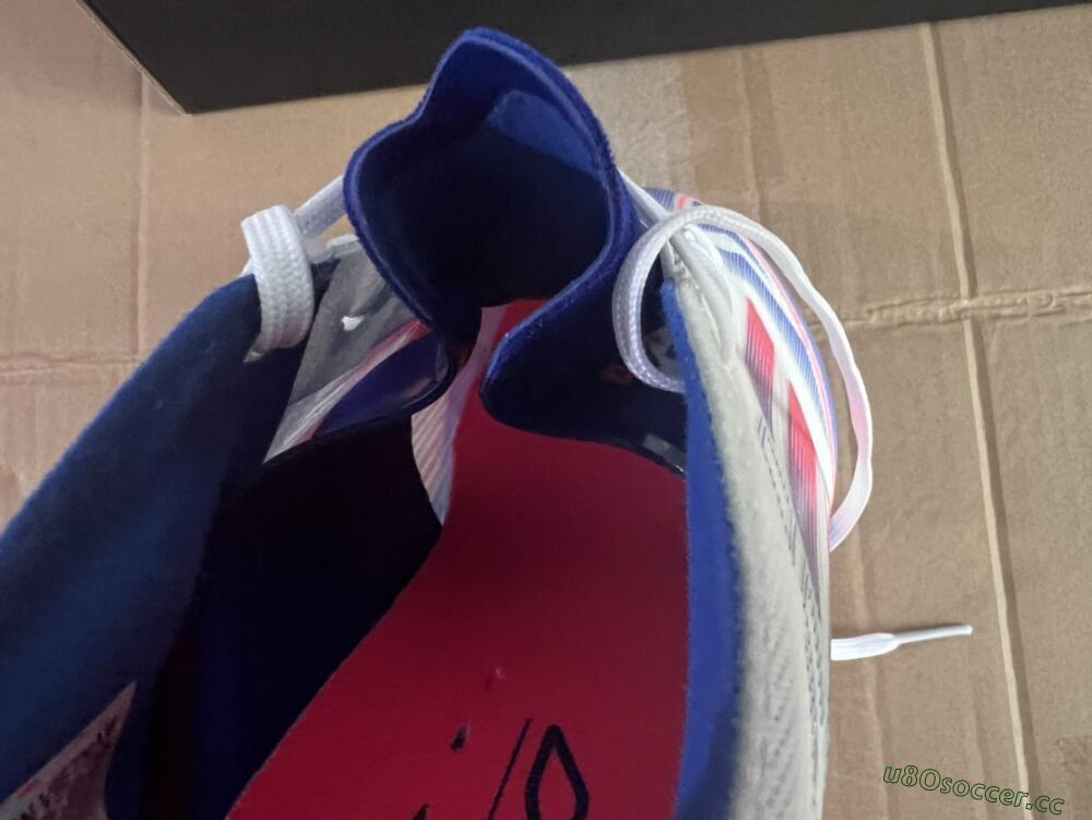 Men's Adidas F50 Adizero FG Firm Ground Low-Tops Football Boots - White/Blue/Pink