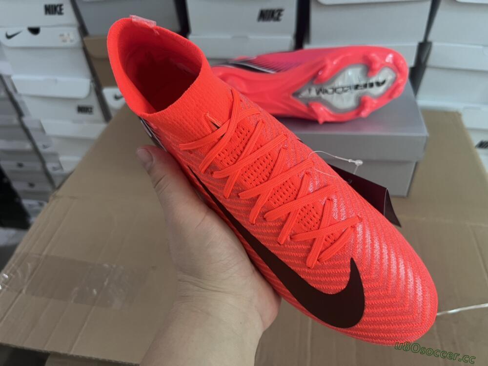 Women's Nike Air Zoom Mercurial Superfly 10 Elite FG Firm Ground High-Tops Football Boots - Red/Black/White
