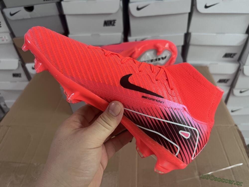 Women's Nike Air Zoom Mercurial Superfly 10 Elite FG Firm Ground High-Tops Football Boots - Red/Black/White