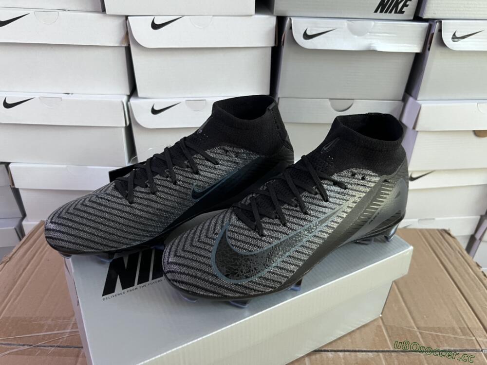 Men's Nike Air Zoom Mercurial Superfly 10 Elite FG Firm Ground High-Tops Football Boots - Black/Jade/Blue