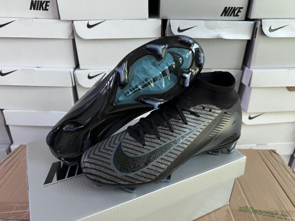Men's Nike Air Zoom Mercurial Superfly 10 Elite FG Firm Ground High-Tops Football Boots - Black/Jade/Blue
