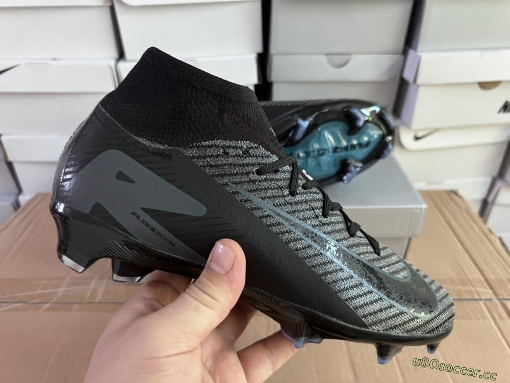 Men's Nike Air Zoom Mercurial Superfly 10 Elite FG Firm Ground High-Tops Football Boots - Black/Jade/Blue