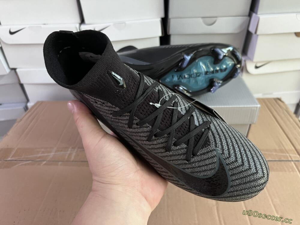 Men's Nike Air Zoom Mercurial Superfly 10 Elite FG Firm Ground High-Tops Football Boots - Black/Jade/Blue