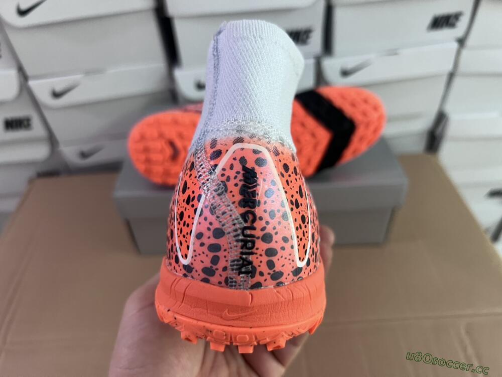 Unisex Nike Air Zoom Mercurial Superfly 10 Elite TF Artificial Turf High-Tops Football Shoes - Grey/Orange/Black