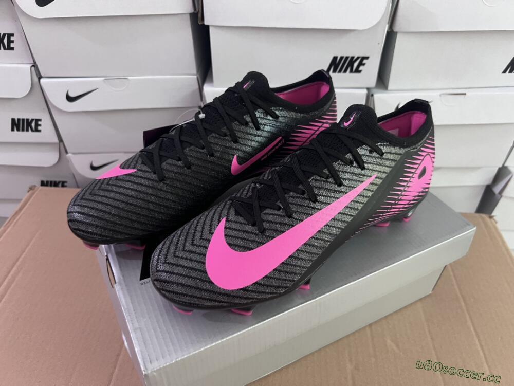 Unisex Nike Air Zoom Mercurial Vapor 16 Elite FG Firm Ground Low-Tops Football Boots - Black/Pink