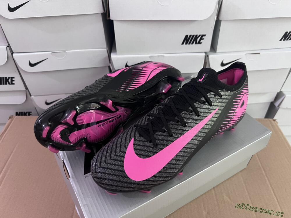 Unisex Nike Air Zoom Mercurial Vapor 16 Elite FG Firm Ground Low-Tops Football Boots - Black/Pink