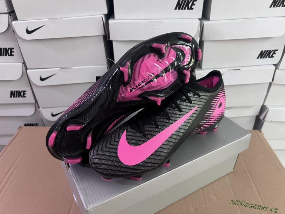 Unisex Nike Air Zoom Mercurial Vapor 16 Elite FG Firm Ground Low-Tops Football Boots - Black/Pink