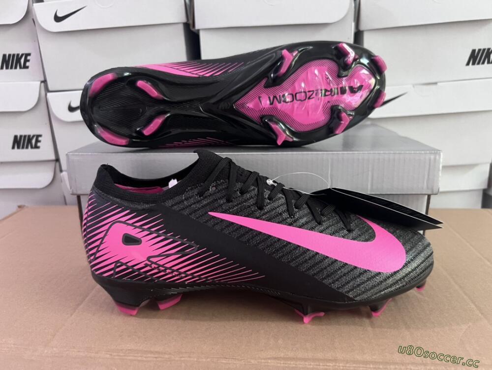 Unisex Nike Air Zoom Mercurial Vapor 16 Elite FG Firm Ground Low-Tops Football Boots - Black/Pink