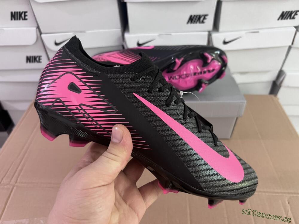 Unisex Nike Air Zoom Mercurial Vapor 16 Elite FG Firm Ground Low-Tops Football Boots - Black/Pink