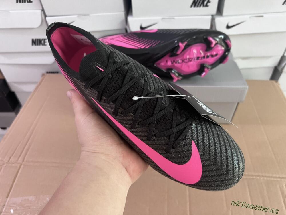 Unisex Nike Air Zoom Mercurial Vapor 16 Elite FG Firm Ground Low-Tops Football Boots - Black/Pink