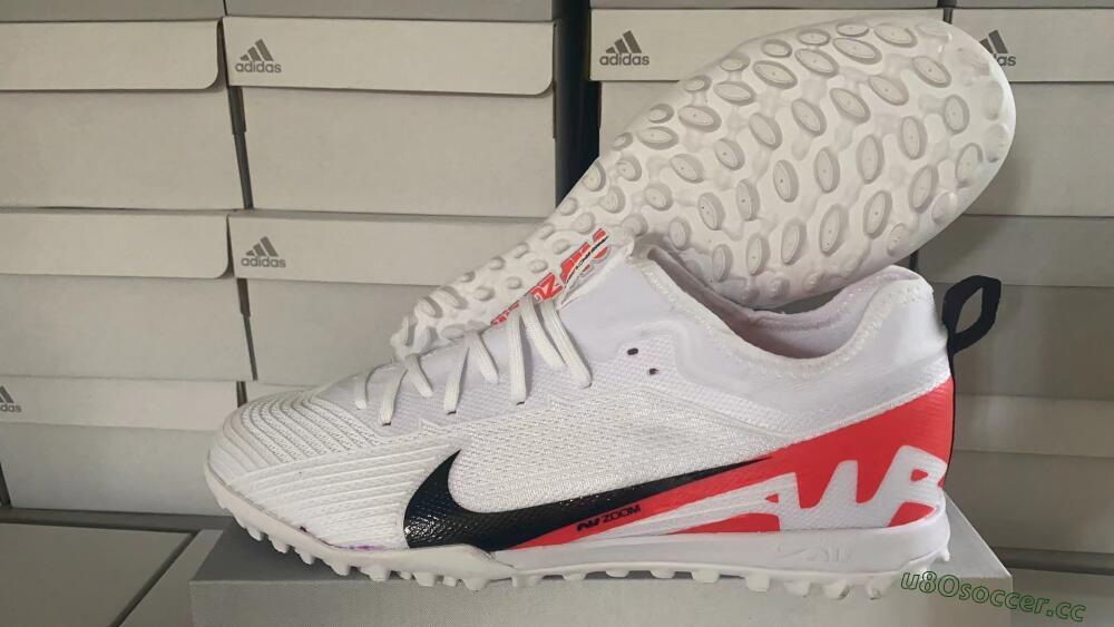 Unisex Nike Air Zoom Mercurial Vapor 15 Pro TF Artificial Turf Low-Tops Football Shoes - White/Black/Red