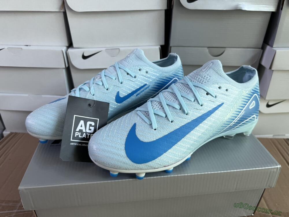 Unisex Nike Air Zoom Mercurial Vapor 16 Elite AG Artificial Grass Low-Tops Football Boots - Jade/Beige/Blue