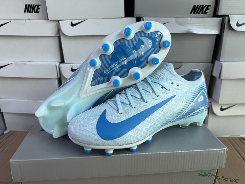 Unisex Nike Air Zoom Mercurial Vapor 16 Elite AG Artificial Grass Low-Tops Football Boots - Jade/Beige/Blue