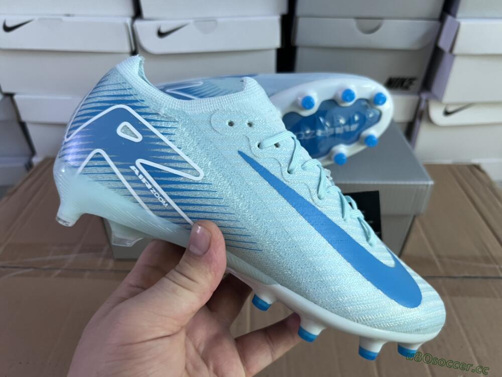 Unisex Nike Air Zoom Mercurial Vapor 16 Elite AG Artificial Grass Low-Tops Football Boots - Jade/Beige/Blue