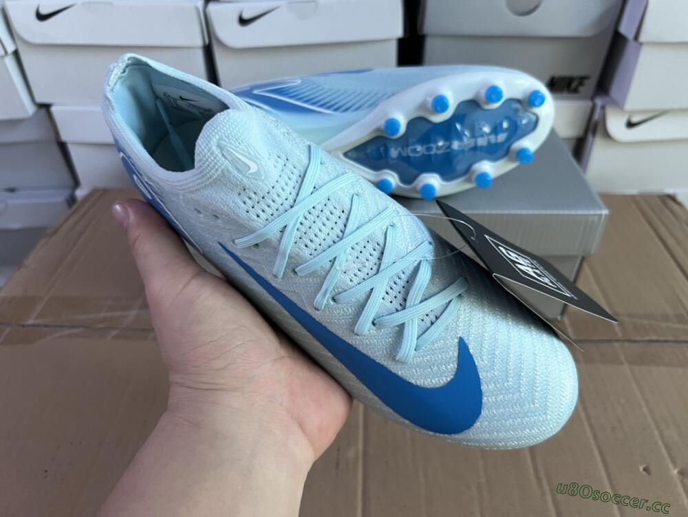 Unisex Nike Air Zoom Mercurial Vapor 16 Elite AG Artificial Grass Low-Tops Football Boots - Jade/Beige/Blue
