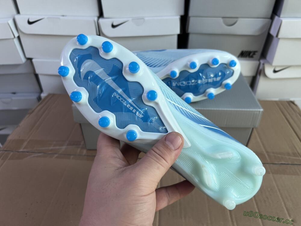 Unisex Nike Air Zoom Mercurial Vapor 16 Elite AG Artificial Grass Low-Tops Football Boots - Jade/Beige/Blue