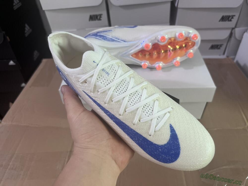 Unisex Nike Air Zoom Mercurial Vapor 16 Elite AG Artificial Grass Low-Tops Football Boots - Beige/Blue