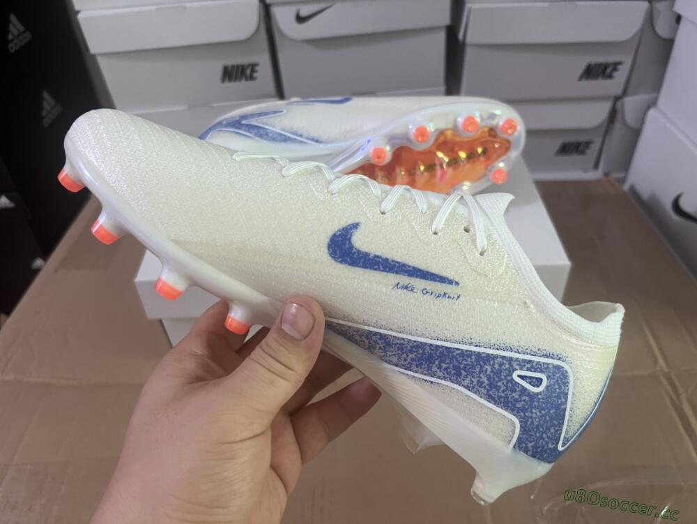 Unisex Nike Air Zoom Mercurial Vapor 16 Elite AG Artificial Grass Low-Tops Football Boots - Beige/Blue