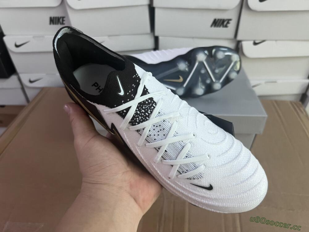 Men's Nike Phantom Luna Elite AG Artificial Grass Low-Tops Football Boots - White/Black/Gold