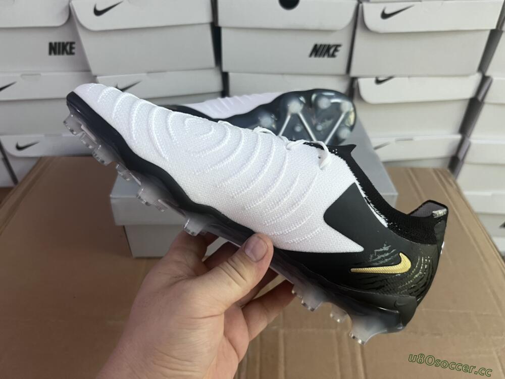 Men's Nike Phantom Luna Elite AG Artificial Grass Low-Tops Football Boots - White/Black/Gold