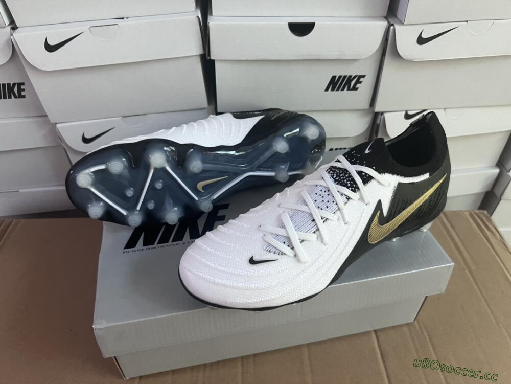 Men's Nike Phantom Luna Elite AG Artificial Grass Low-Tops Football Boots - White/Black/Gold