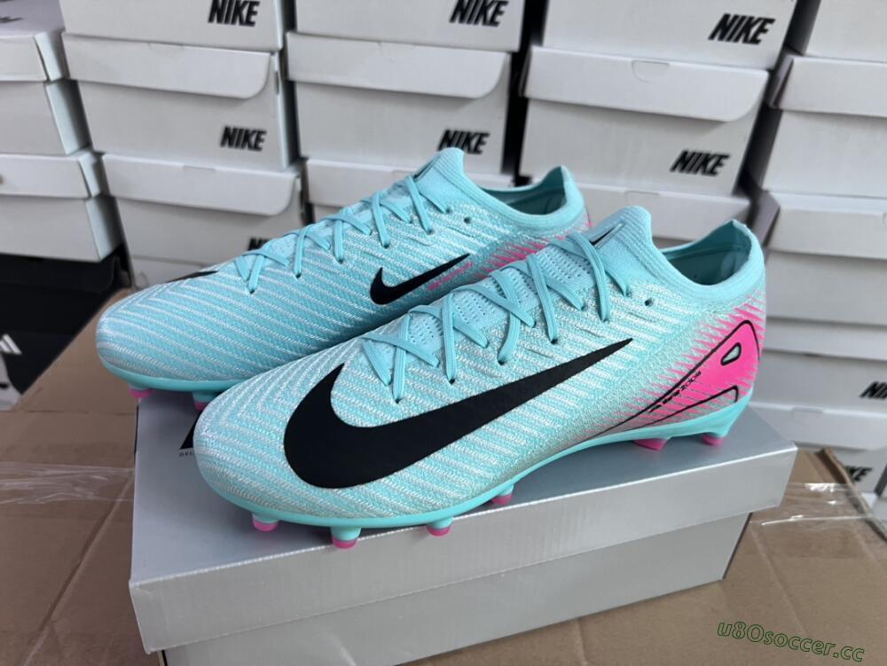 Unisex Nike Air Zoom Mercurial Vapor 16 Elite AG Artificial Grass Low-Tops Football Boots - Green/Pink/Black