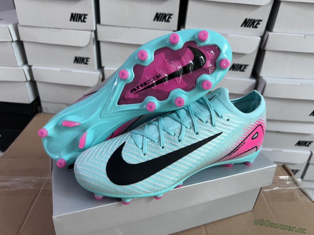 Unisex Nike Air Zoom Mercurial Vapor 16 Elite AG Artificial Grass Low-Tops Football Boots - Green/Pink/Black