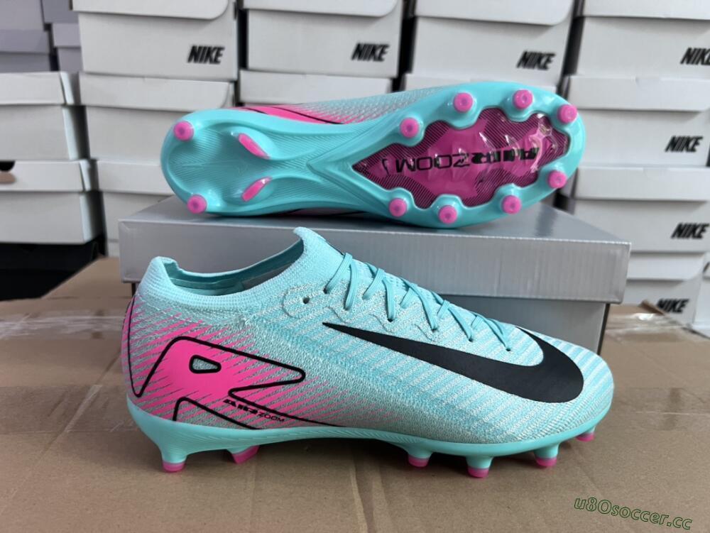 Unisex Nike Air Zoom Mercurial Vapor 16 Elite AG Artificial Grass Low-Tops Football Boots - Green/Pink/Black