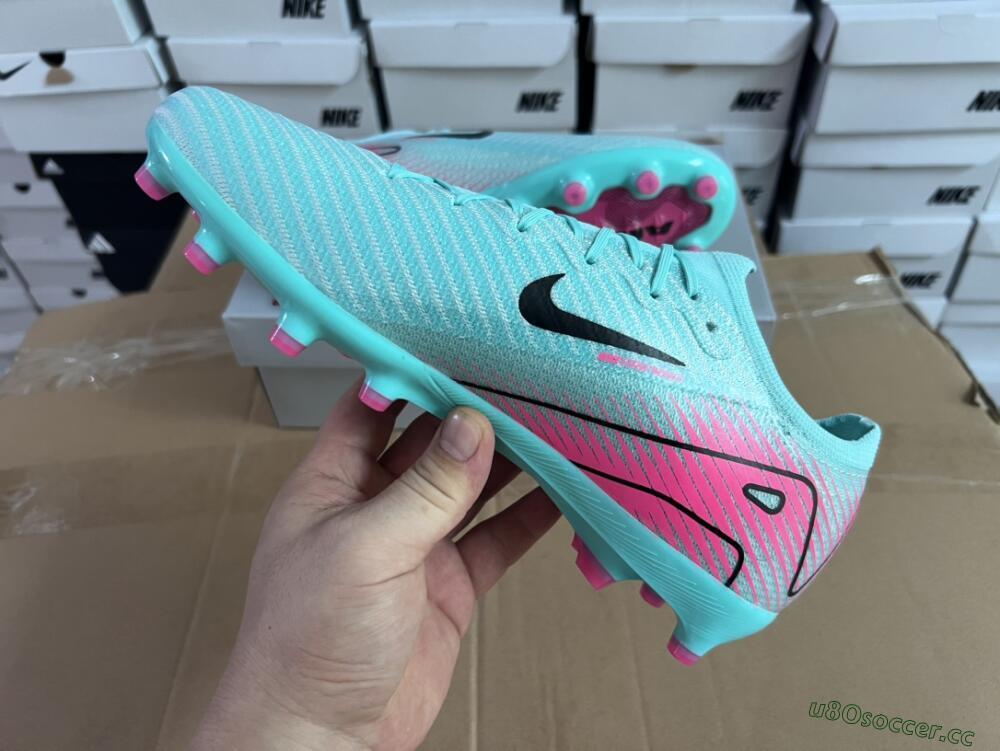Unisex Nike Air Zoom Mercurial Vapor 16 Elite AG Artificial Grass Low-Tops Football Boots - Green/Pink/Black