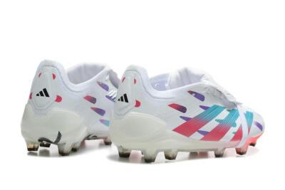 Men's Adidas Predator Elite Foldover Tongue FG Firm Ground Low-Tops Football Boots - White/Blue/Purple/Red