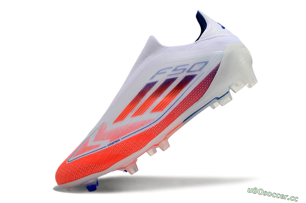 Men's Adidas F50 Elite Laceless FG Firm Ground Low-Tops Football Boots - White/Red/Blue 4
