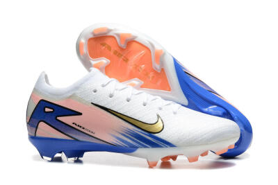 Unisex Nike Air Zoom Mercurial Vapor 16 Elite FG Firm Ground Low-Tops Football Boots - White/Gold/Pink/Blue