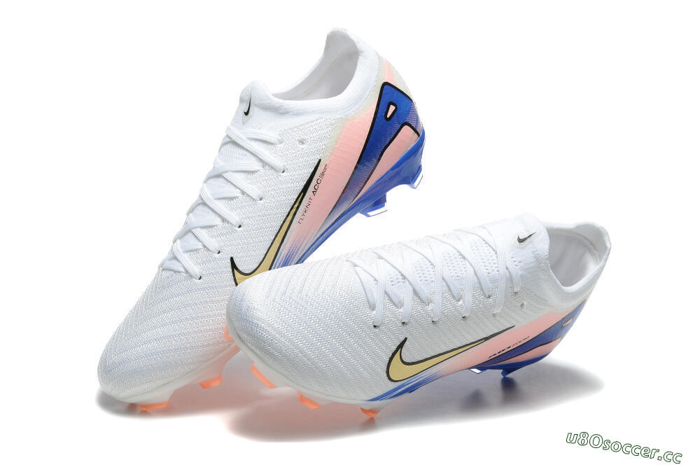 Unisex Nike Air Zoom Mercurial Vapor 16 Elite FG Firm Ground Low-Tops Football Boots - White/Gold/Pink/Blue 3