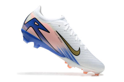 Unisex Nike Air Zoom Mercurial Vapor 16 Elite FG Firm Ground Low-Tops Football Boots - White/Gold/Pink/Blue