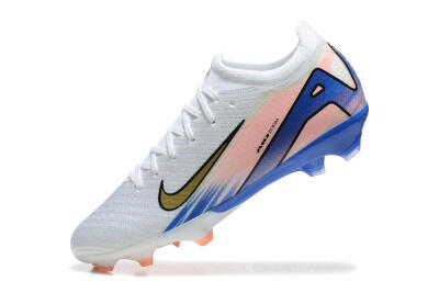 Unisex Nike Air Zoom Mercurial Vapor 16 Elite FG Firm Ground Low-Tops Football Boots - White/Gold/Pink/Blue