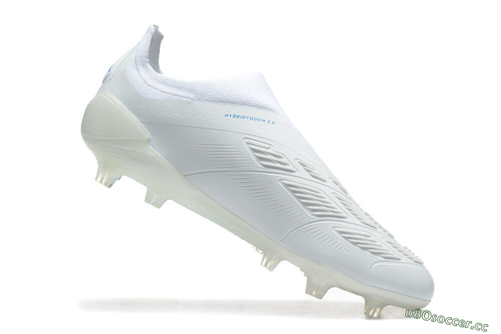 Men's Adidas Predator Elite Laceless FG Firm Ground Low-Tops Football Boots - White/Blue 4
