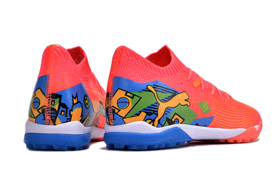 Men's Puma Future 7 Ultimate TF Artificial Turf Low-Tops Football Shoes - Red/Blue/Yellow