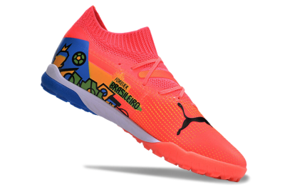Men's Puma Future 7 Ultimate TF Artificial Turf Low-Tops Football Shoes - Red/Blue/Yellow