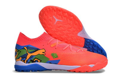 Men's Puma Future 7 Ultimate TF Artificial Turf Low-Tops Football Shoes - Red/Blue/Yellow