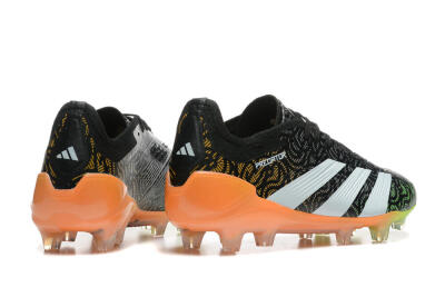 Men's Adidas Predator 24 Elite FG Firm Ground Low-Tops Football Boots - Black/White/Yellow/Orange