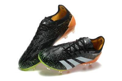Men's Adidas Predator 24 Elite FG Firm Ground Low-Tops Football Boots - Black/White/Yellow/Orange