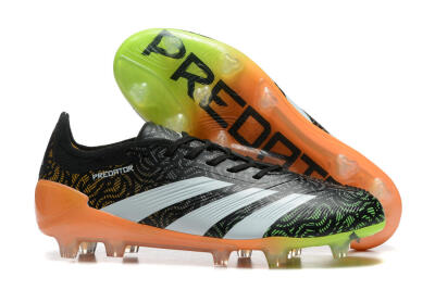 Men's Adidas Predator 24 Elite FG Firm Ground Low-Tops Football Boots - Black/White/Yellow/Orange