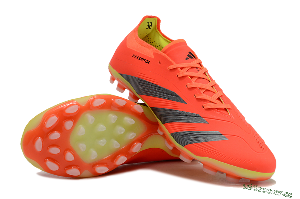 Men's Adidas Predator 24 Elite AG Artificial Grass Low-Tops Football Boots - Red/Silver/Yellow 3