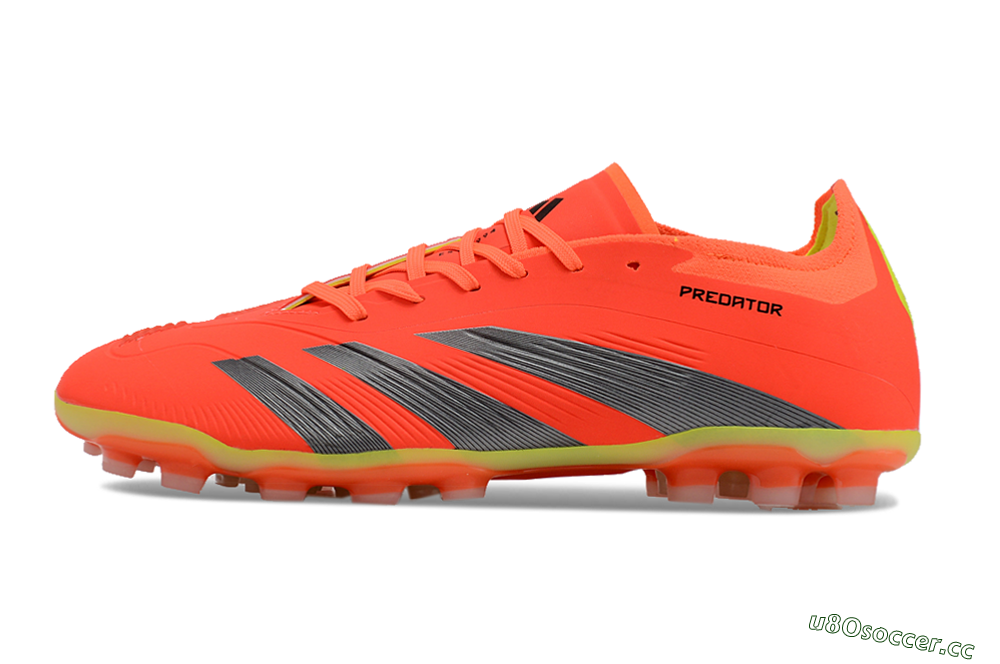 Men's Adidas Predator 24 Elite AG Artificial Grass Low-Tops Football Boots - Red/Silver/Yellow 0