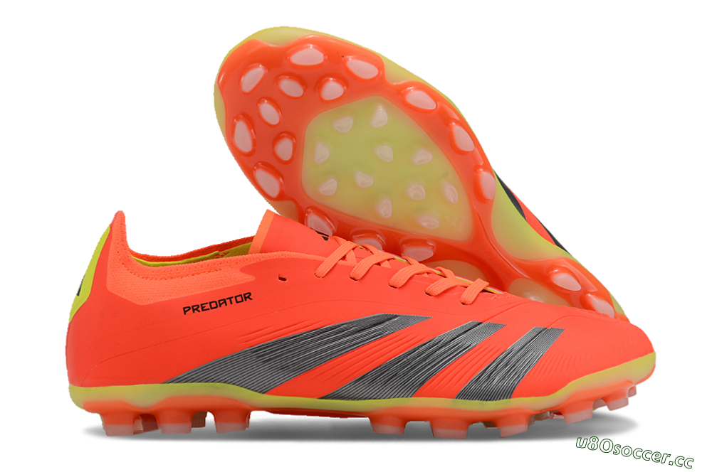 Men's Adidas Predator 24 Elite AG Artificial Grass Low-Tops Football Boots - Red/Silver/Yellow 2