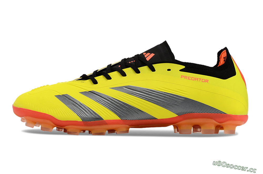 Men's Adidas Predator 24 Elite AG Artificial Grass Low-Tops Football Boots - Yellow/Silver/Red 0